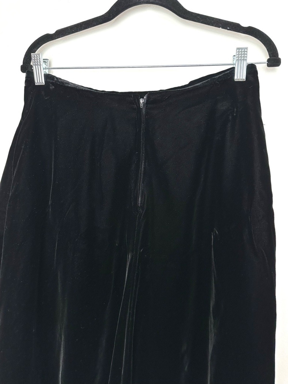 Whimsigoth Black Velvet Maxi Skirt Witchy Y2K Vampirecore Classic Minimalist - Picture 7 of 11